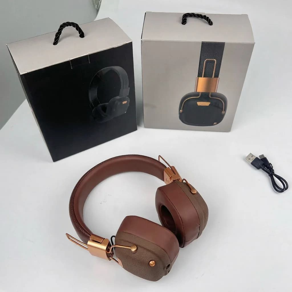 Ретро безжични Bluetooth слушалки тип „на главата“ с EQ звукови режими
