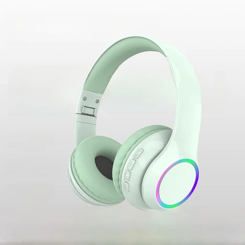 LED светещи безжични Bluetooth околоушни слушалки с микрофон