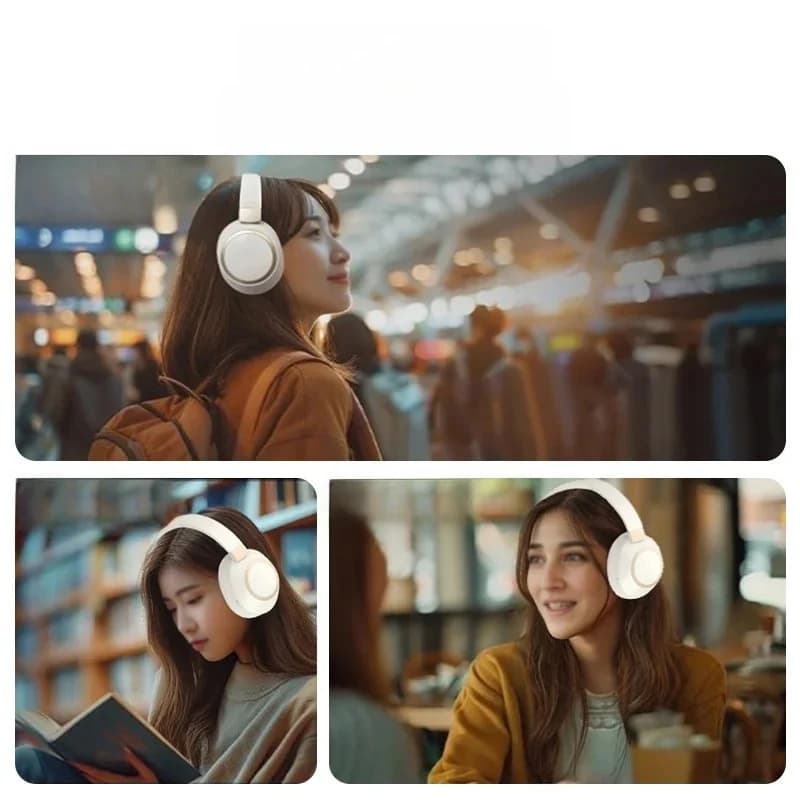 Безжични Bluetooth надвушни стерео слушалки с активно шумопотискане