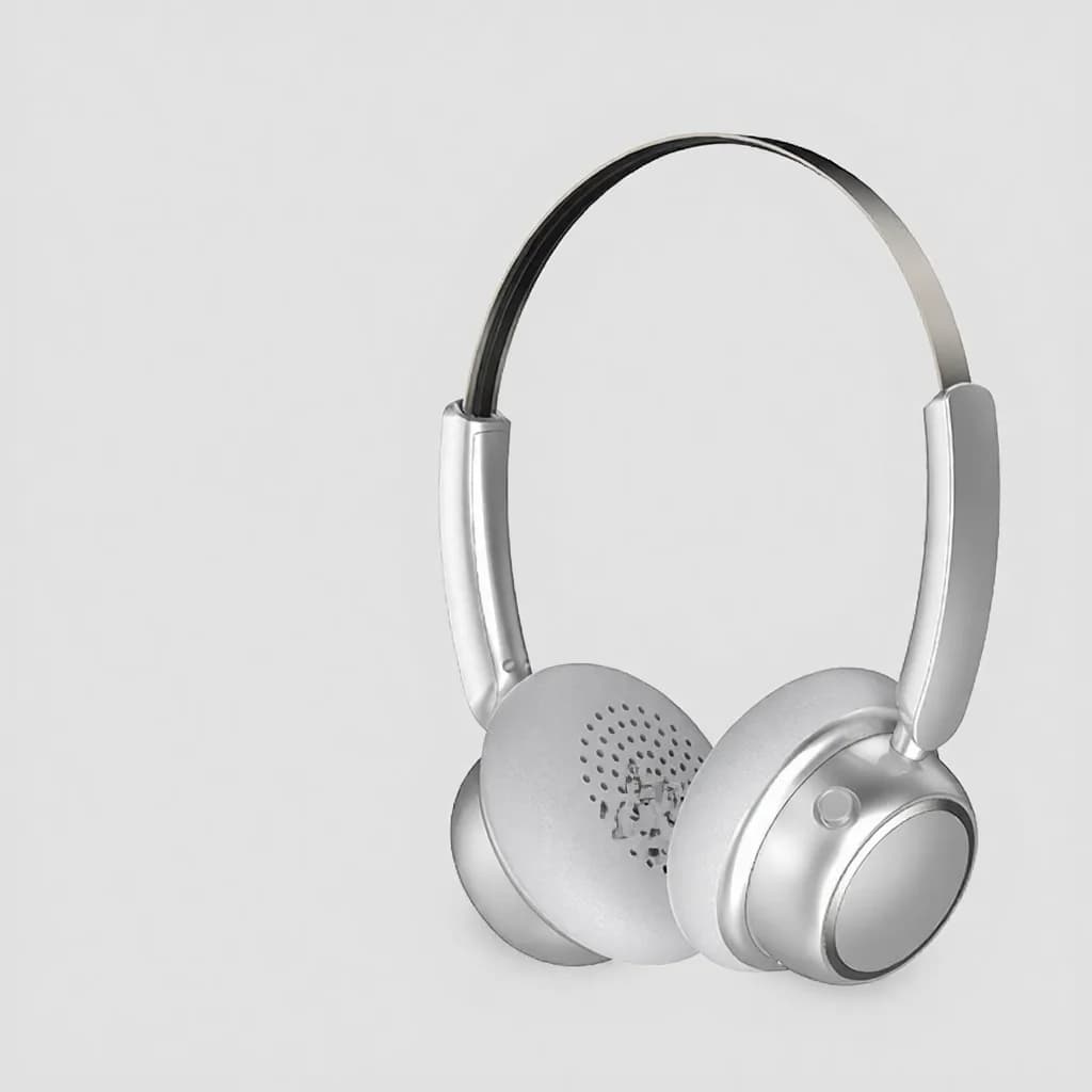 Ретро безжични Bluetooth слушалки с метална лента и дълга автономност