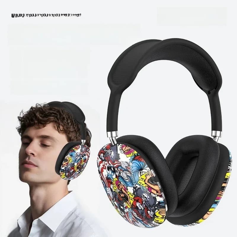 Графити Bluetooth слушалки тип „наглавни“ с FM радио и слот за TF карта