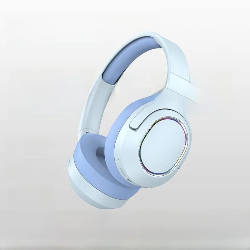 Безжични Bluetooth слушалки над ушите с LED светлини и FM радио