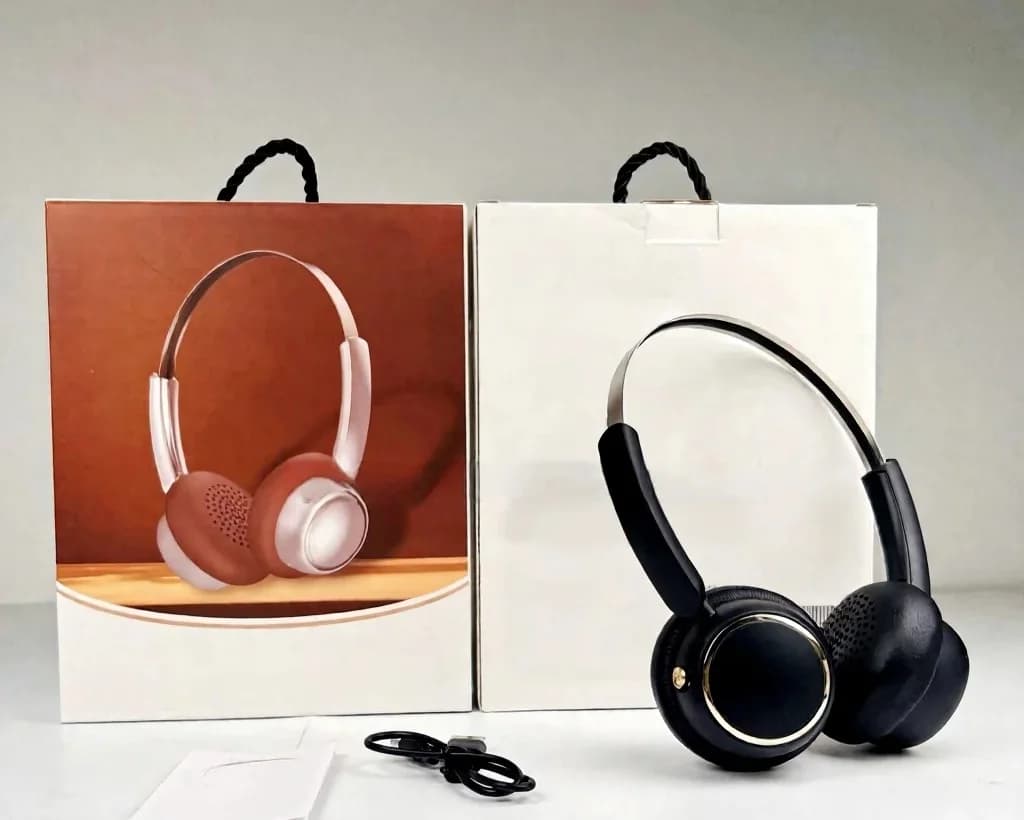 Ретро безжични слушалки с FM радио и Bluetooth 5.4