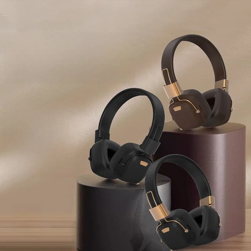 Ретро наглавни Bluetooth слушалки с EQ режими и сгъваем дизайн