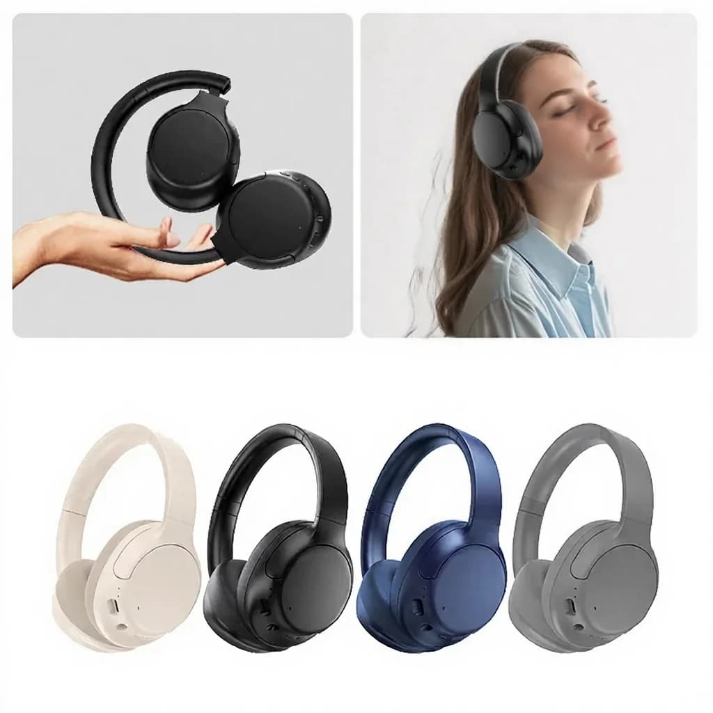 Безжични Bluetooth слушалки с активно шумопотискане, тип „околоушни“, с дълга батерия