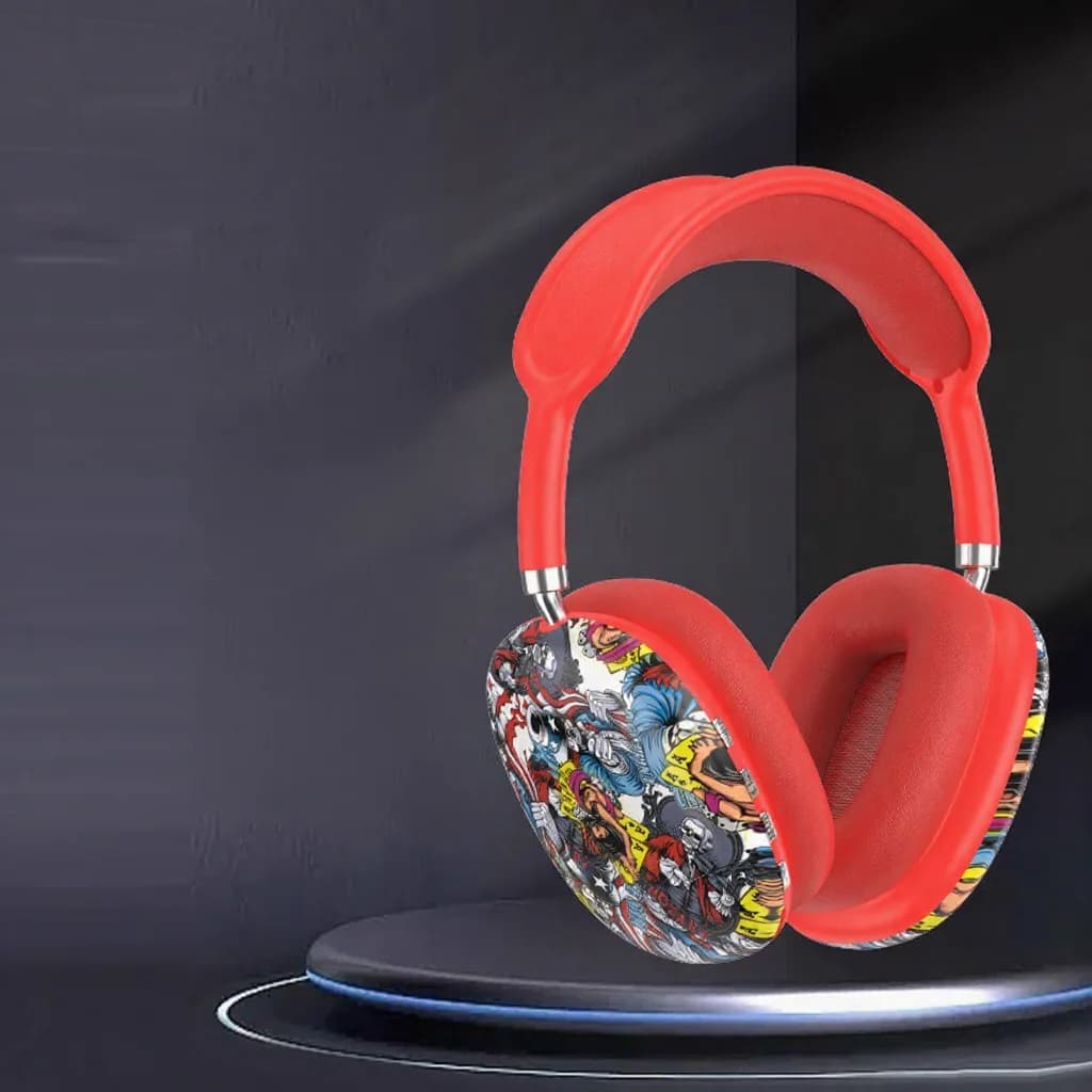 Безжични слушалки тип „over-ear“ с графити дизайн, FM радио и слот за TF карта