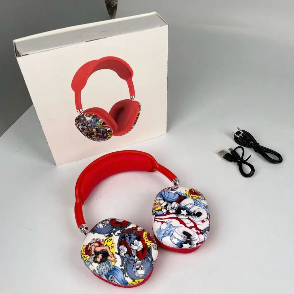 Графити Bluetooth слушалки тип „наглавни“ с FM радио и слот за TF карта