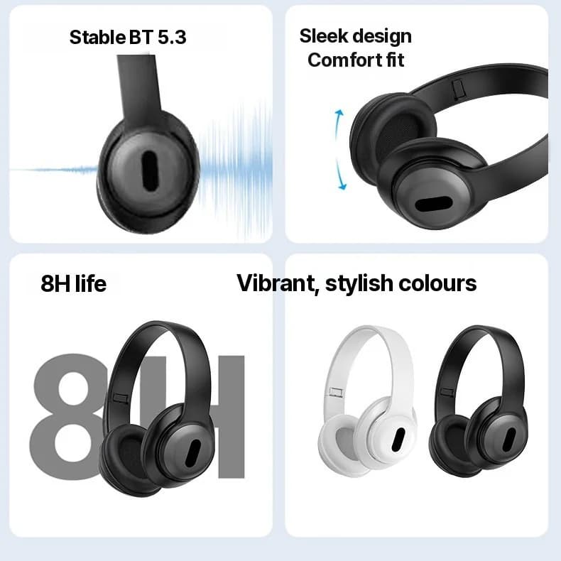 Безжични Bluetooth слушалки с FM радио и слот за TF карта