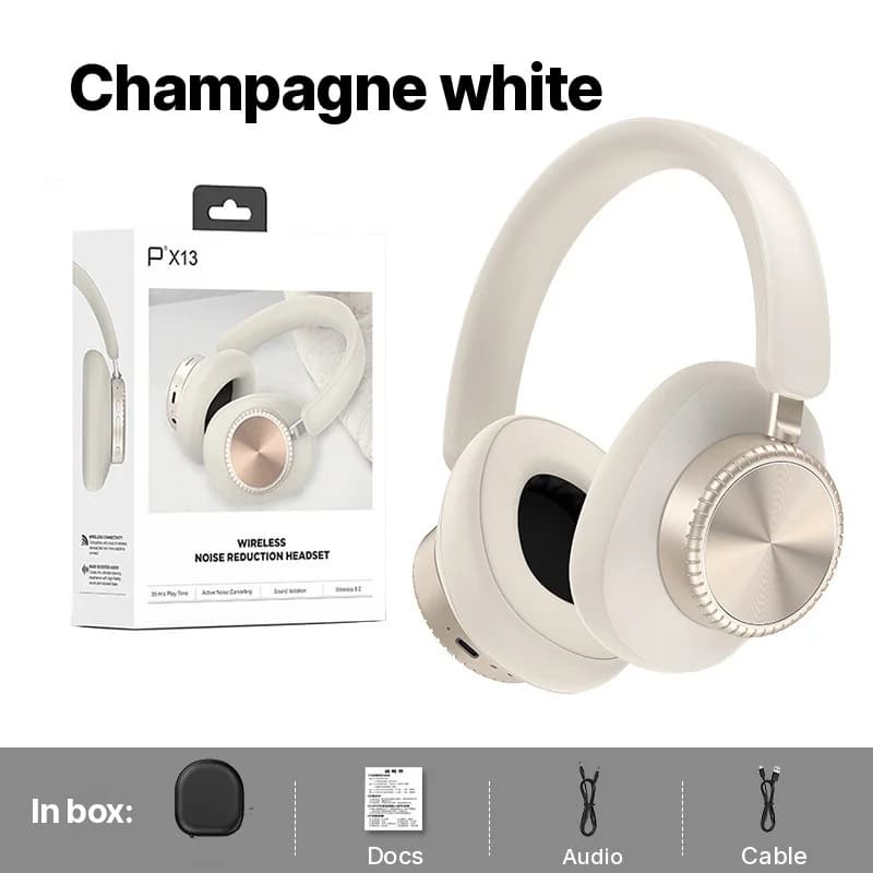 Безжични Bluetooth слушалки тип „over-ear“ с шумопотискане и калъф
