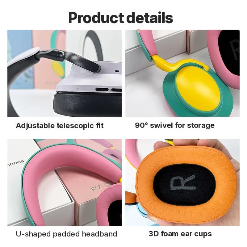 Безжични слушалки над ушите с Bluetooth, микрофон, FM радио и Type-C