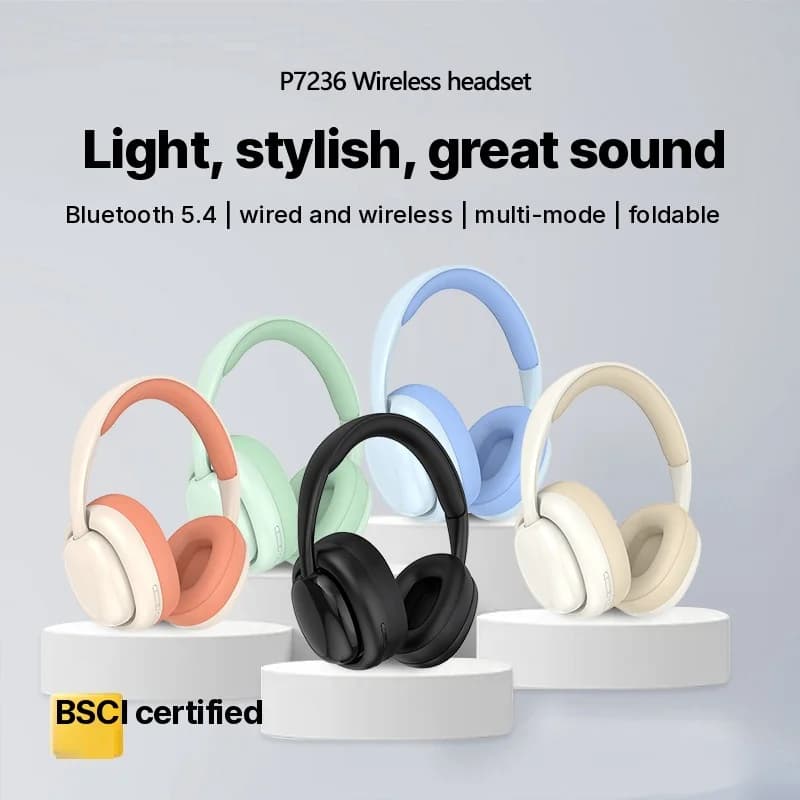 Безжични Bluetooth слушалки тип „околоушни“ с FM радио и слот за TF карта