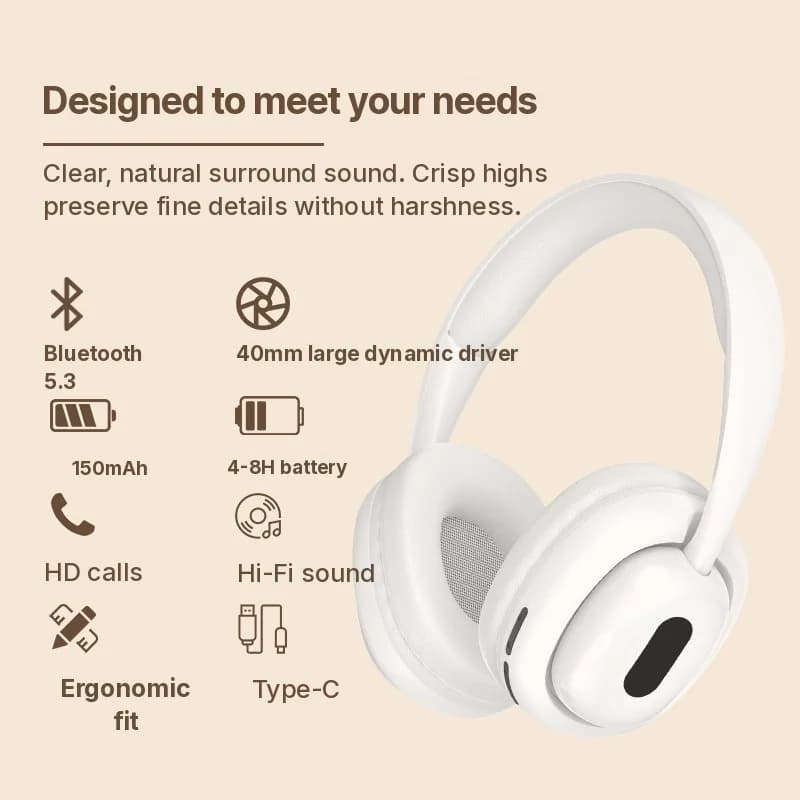 Bluetooth слушалки над ушите с FM радио и слот за TF карта