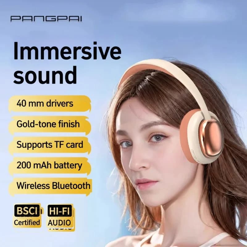 Безжични Bluetooth слушалки тип „на ухо“ с микрофон и 40mm драйвери