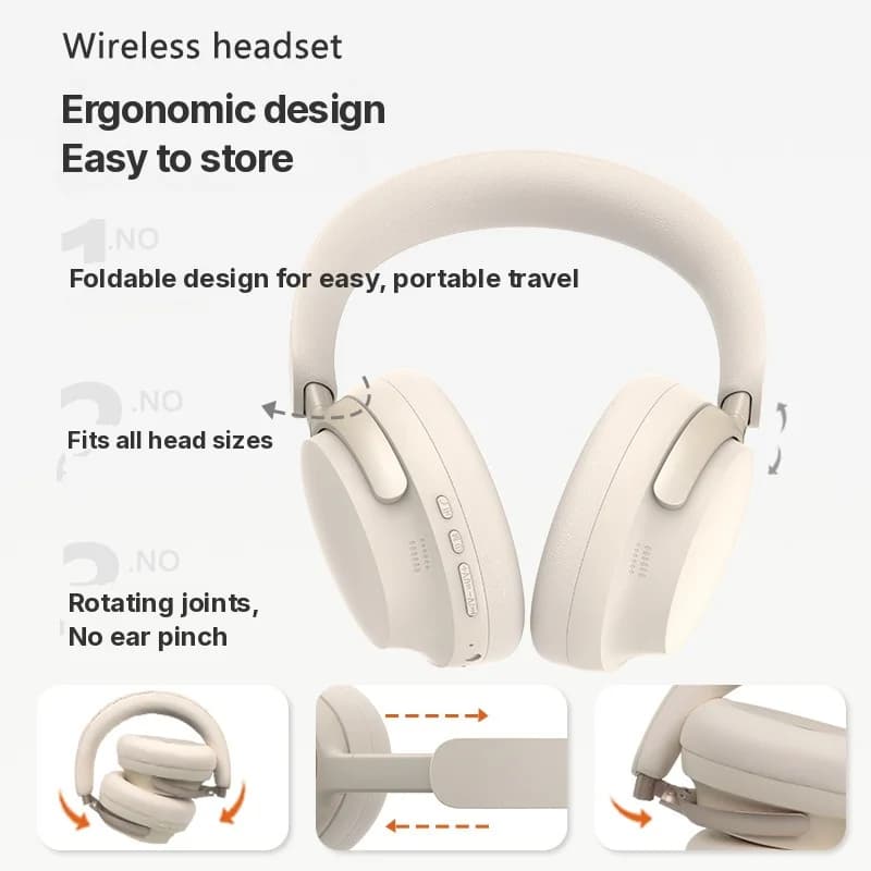 Безжични Bluetooth слушалки над ушите с Type-C зареждане и стерео звук
