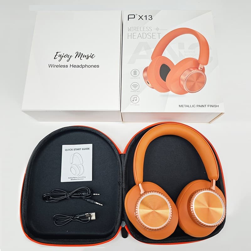 Безжични Bluetooth слушалки тип „over-ear“ с шумопотискане и калъф